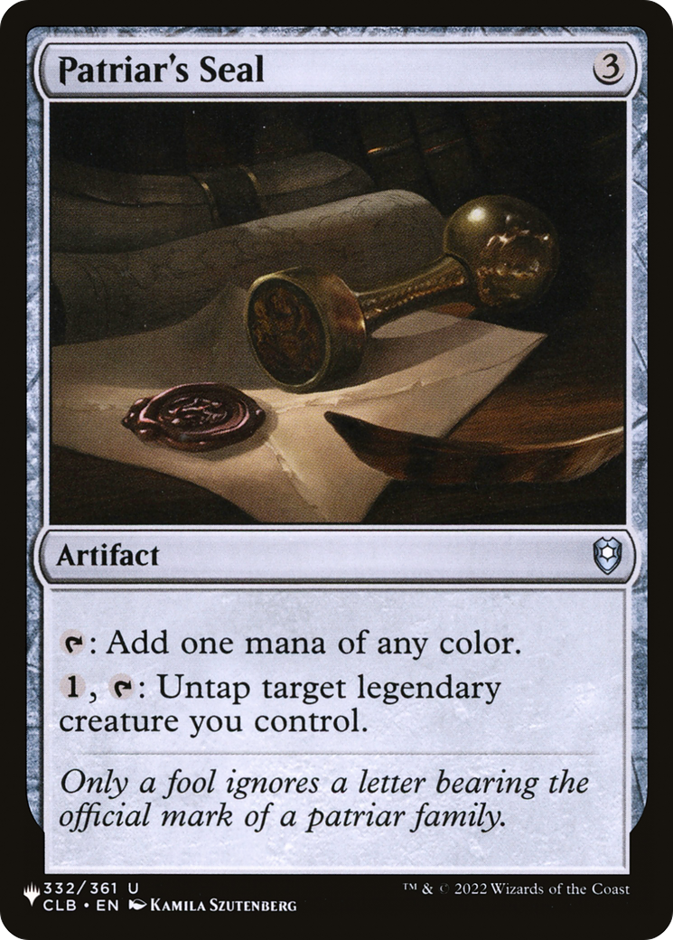 Patriar's Seal (LIST-CLB-332) - The List