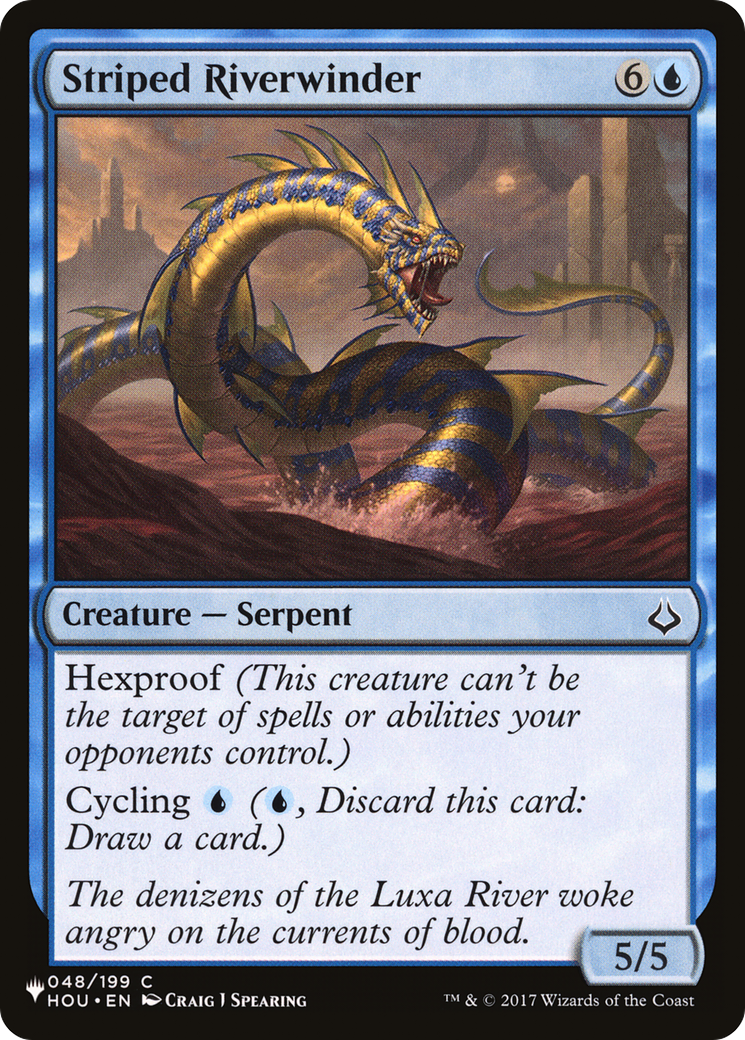 Striped Riverwinder (LIST-HOU-48) - The List