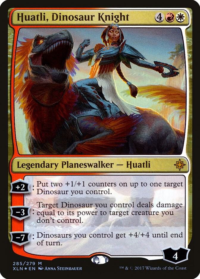 Huatli, Dinosaur Knight / M / XLN (FOIL)