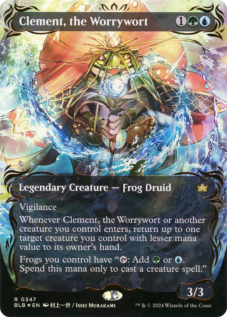 Clement, the Worrywort (BLB-347) - Bloomburrow: (Showcase) (Borderless) Foil