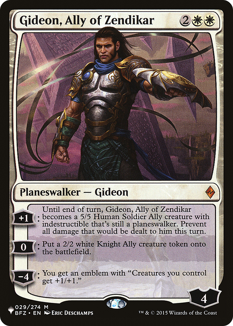 Gideon, Ally of Zendikar (LIST-BFZ-29) - The List