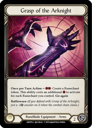 Grasp of the Arknight (ARC078) - Arcane Rising Unlimited Edition Rainbow Foil