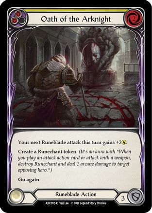 Oath of the Arknight (Yellow) (ARC092) - Arcane Rising 1st Edition