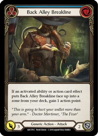Back Alley Breakline (Blue) (ARC178) - Arcane Rising Unlimited Edition Rainbow Foil