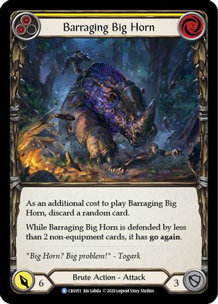 Barraging Big Horn (Yellow) (CRU011) - Crucible of War Unlimited Edition Rainbow Foil