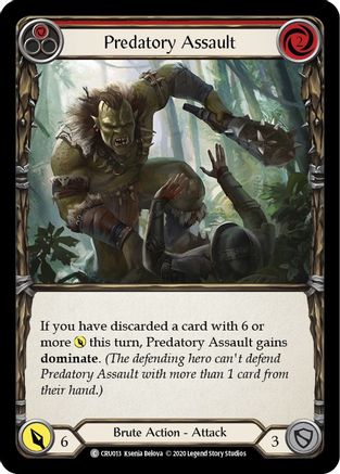 Predatory Assault (Red) (CRU013) - Crucible of War Unlimited Edition Rainbow Foil