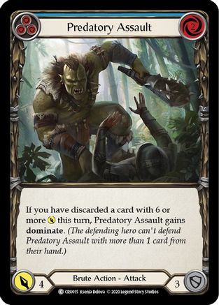 Predatory Assault (Blue) (CRU015) - Crucible of War Unlimited Edition Rainbow Foil