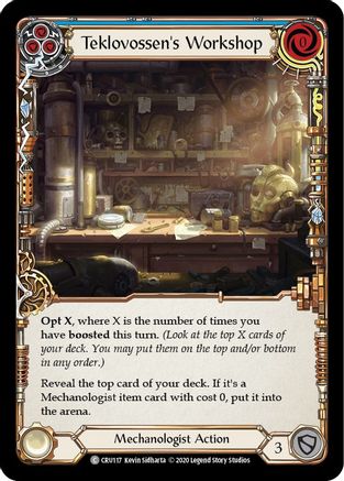 Teklovossen's Workshop (Blue) (CRU117) - Crucible of War 1st Edition Rainbow Foil