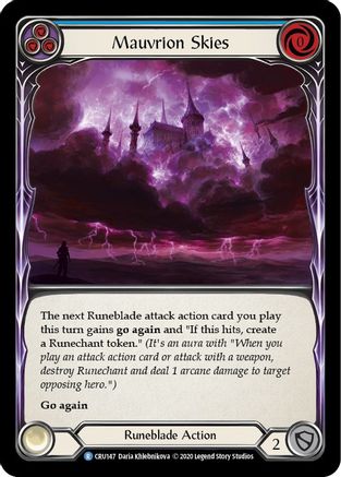 Mauvrion Skies (Blue) (CRU147) - Crucible of War 1st Edition Rainbow Foil
