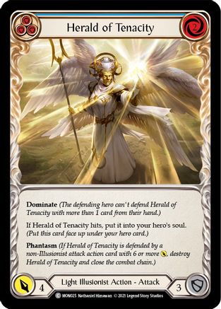 Herald of Tenacity (Blue) (MON025) - Monarch 1st Edition Rainbow Foil