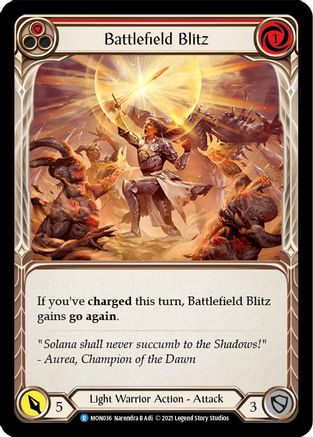 Battlefield Blitz (Red) (MON036) - Monarch 1st Edition Rainbow Foil