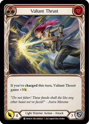 Valiant Thrust (Red) (MON039) - Monarch 1st Edition
