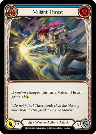 Valiant Thrust (Blue) (MON041) - Monarch 1st Edition