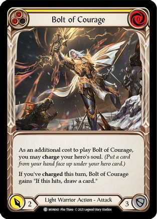 Bolt of Courage (Yellow) (MON043) - Monarch 1st Edition Rainbow Foil