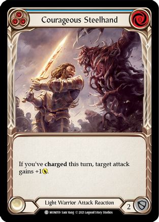 Courageous Steelhand (Blue) (MON059) - Monarch Unlimited Edition Rainbow Foil