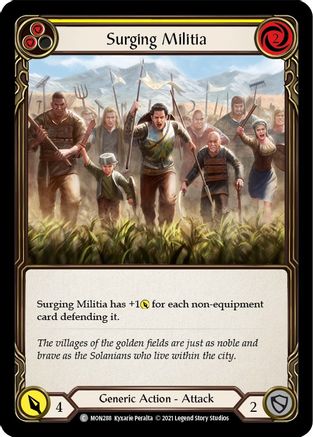 Surging Militia (Yellow) (MON288) - Monarch 1st Edition Rainbow Foil