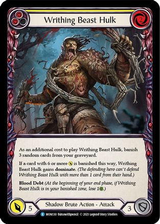 Writhing Beast Hulk (Yellow) (MON130) - Monarch Unlimited Edition