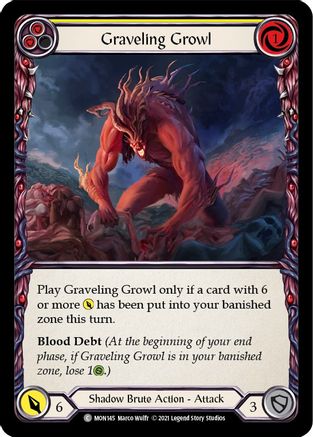 Graveling Growl (Yellow) (MON145) - Monarch 1st Edition Rainbow Foil