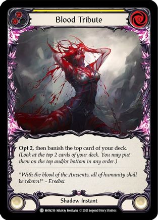 Blood Tribute (Yellow) (MON216) - Monarch 1st Edition