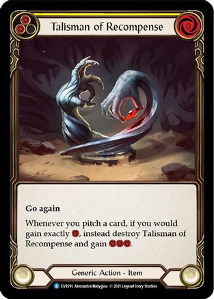 Talisman of Recompense (EVR191) - Everfest 1st Edition Cold Foil