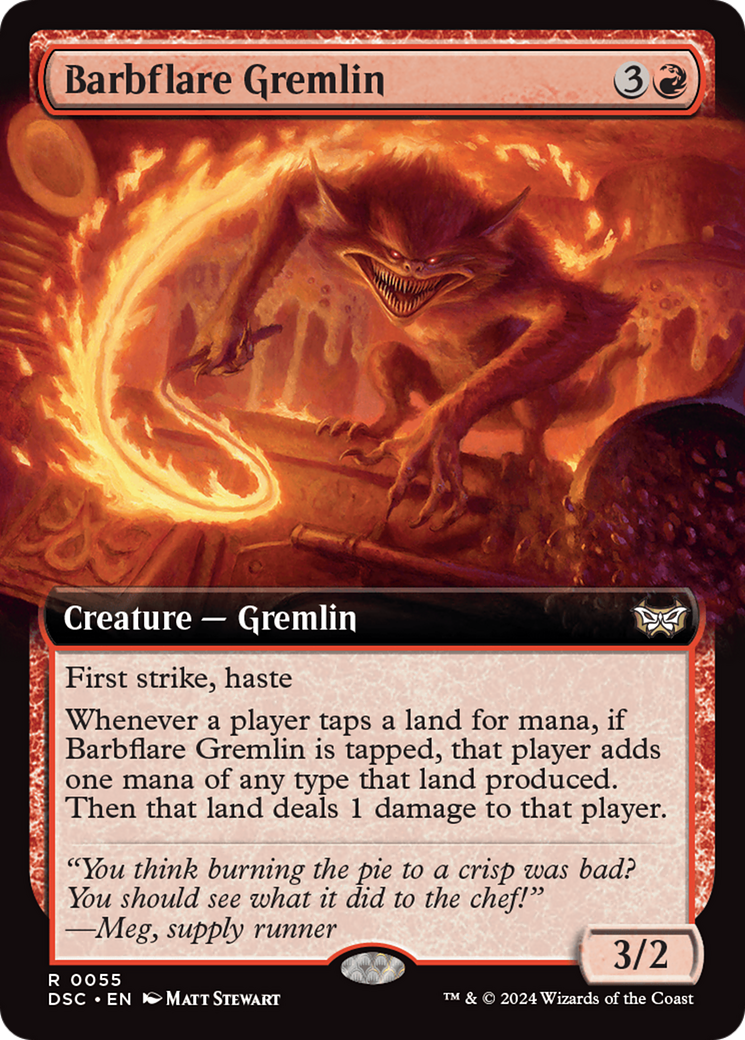 Barbflare Gremlin (Extended Art) (DSC-055) - Duskmourn: House of Horror Commander: (Extended Art)