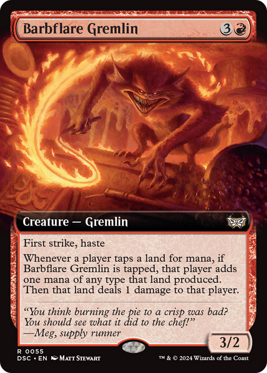 Barbflare Gremlin (Extended Art) (DSC-055) - Duskmourn: House of Horror Commander: (Extended Art)