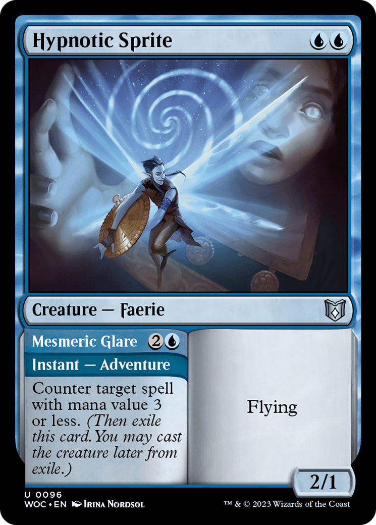 Hypnotic Sprite // Mesmeric Glare (WOC-096) - Wilds of Eldraine Commander
