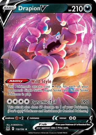 Drapion V 118 - Holofoil SWSH11 Lost Origin - Ultra Rare