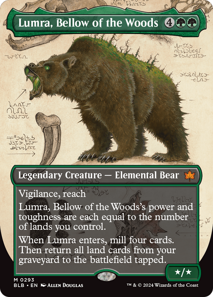 Lumra, Bellow of the Woods (BLB-293) - Bloomburrow: (Showcase) (Borderless) Foil