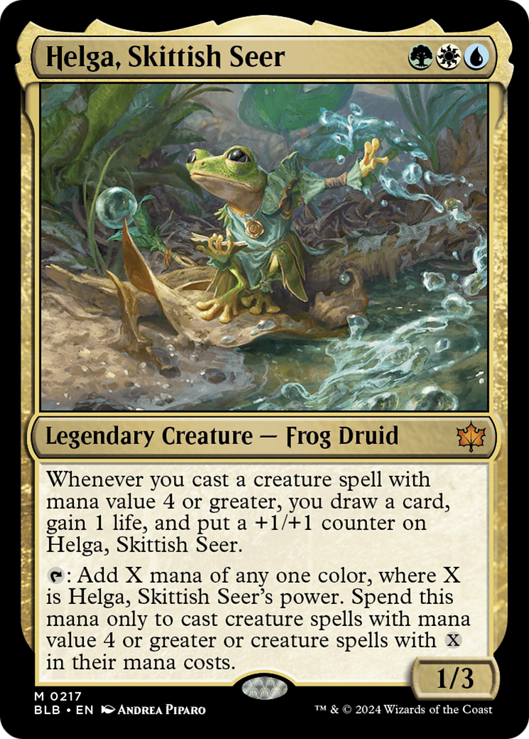 Helga, Skittish Seer (BLB-217) - Bloomburrow Foil