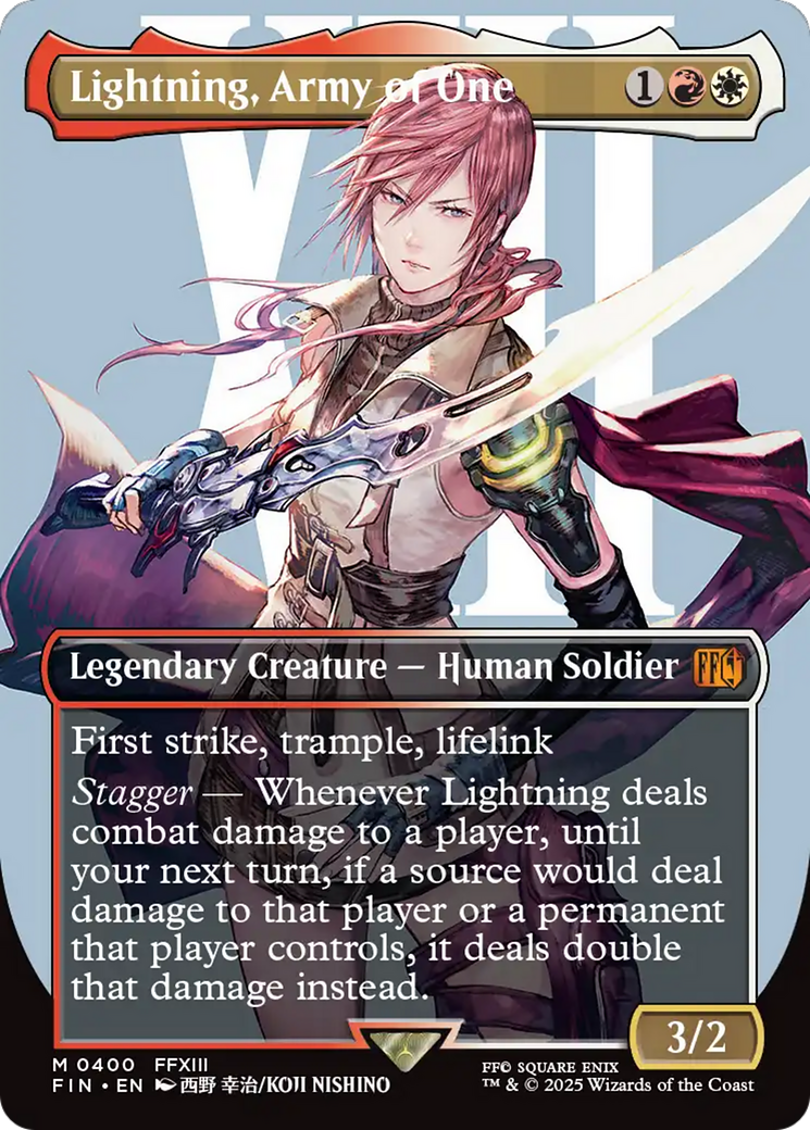 Lightning, Army of One (FIN-400) - FINAL FANTASY (Borderless)