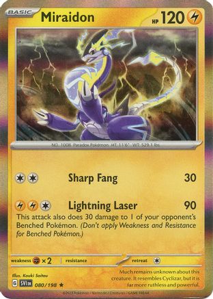 Miraidon 080/198 - Holofoil SV01 Scarlet & Violet Base Set - Rare