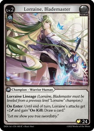 Lorraine, Blademaster (005) - Dawn of Ashes 1st Edition Foil