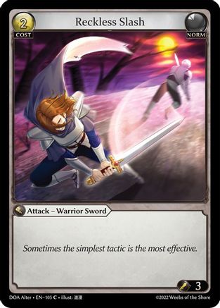 Reckless Slash (105) - Dawn of Ashes Alter Edition