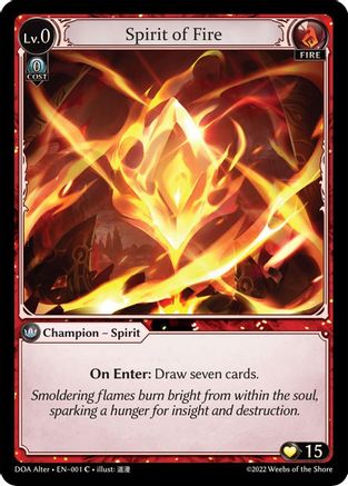 Spirit of Fire (001) - Dawn of Ashes Alter Edition