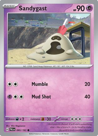 Sandygast 095/193 - Reverse Holofoil SV02 Paldea Evolved - Common