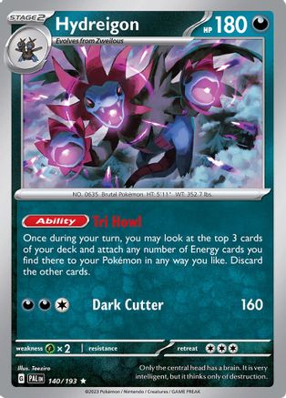 Hydreigon 140/193 - Reverse Holofoil SV02 Paldea Evolved - Rare