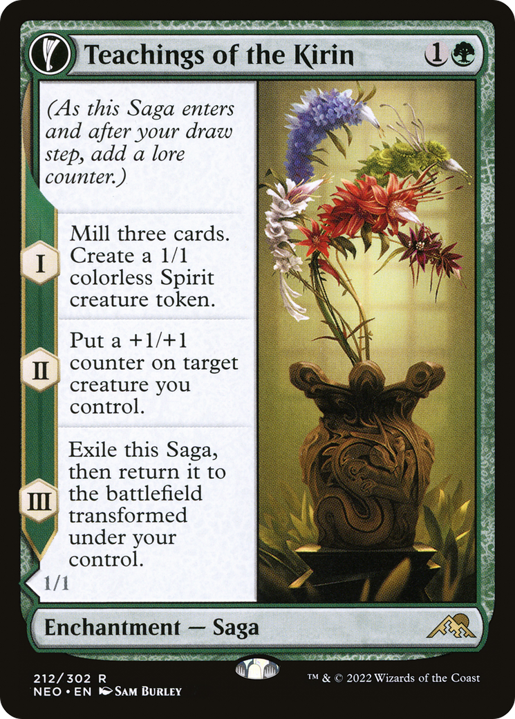 Teachings of the Kirin // Kirin-Touched Orochi (NEO-212) - Kamigawa: Neon Dynasty: (fandfc, enchantment) Foil