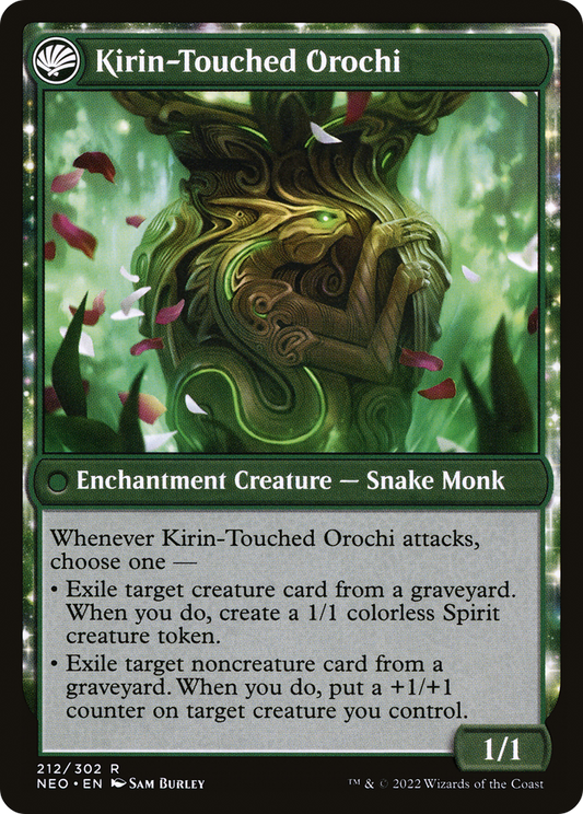 Teachings of the Kirin // Kirin-Touched Orochi (NEO-212) - Kamigawa: Neon Dynasty: (fandfc, enchantment) Foil