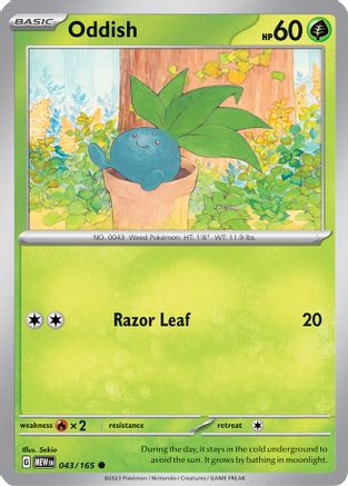 Oddish 043/165 - Reverse Holofoil SV Scarlet & Violet 151 - Common