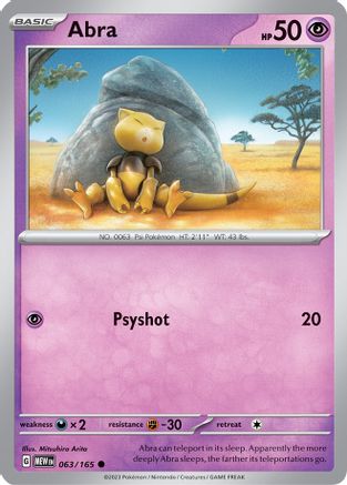 Abra 063/165 SV Scarlet & Violet 151 - Common