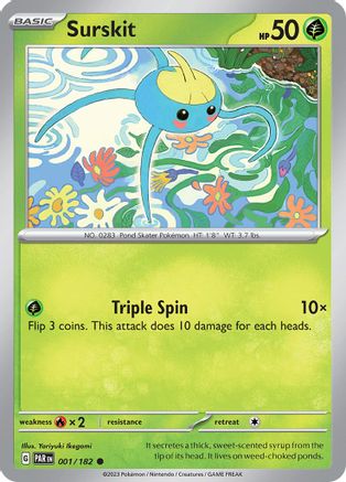 Surskit 001/182 - Reverse Holofoil SV04 Paradox Rift - Common
