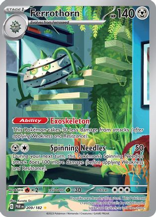 Ferrothorn 209/182 - Holofoil SV04 Paradox Rift - Illustration Rare