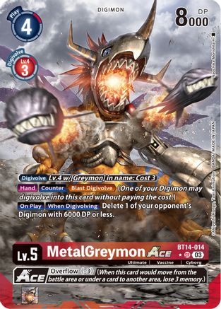 MetalGreymon ACE (Alternate Art) (BT14-014) - Blast Ace Foil