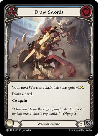 Draw Swords (Blue) (HVY123) - Heavy Hitters Rainbow Foil