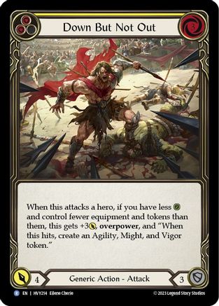 Down But Not Out (Yellow) (HVY214) - Heavy Hitters Rainbow Foil
