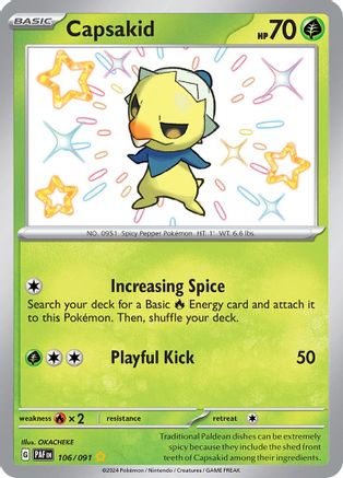 Capsakid 106/091 - Holofoil SV Paldean Fates - Shiny Rare