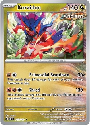 Koraidon 119/162 - Reverse Holofoil SV05 Temporal Forces - Rare