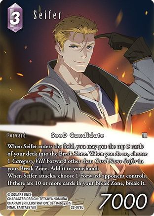 Seifer (Full Art) (22-079L) - Hidden Hope Foil