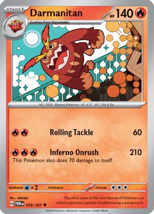 Darmanitan 035/167 - Reverse Holofoil SV06 Twilight Masquerade - Uncommon